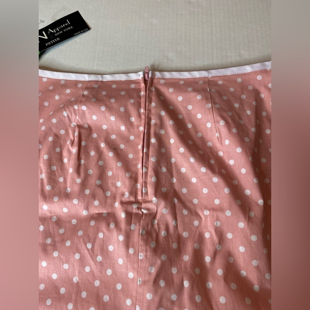 JN Apparel New York Womens Size 10 Petite Light Pink Skort with White Polka-Dots - Picture 4 of 9